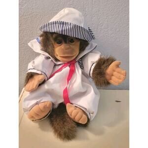 Hosung Hand Puppet Monkey w/Squeaker Baby Sailor 1994 Vintage